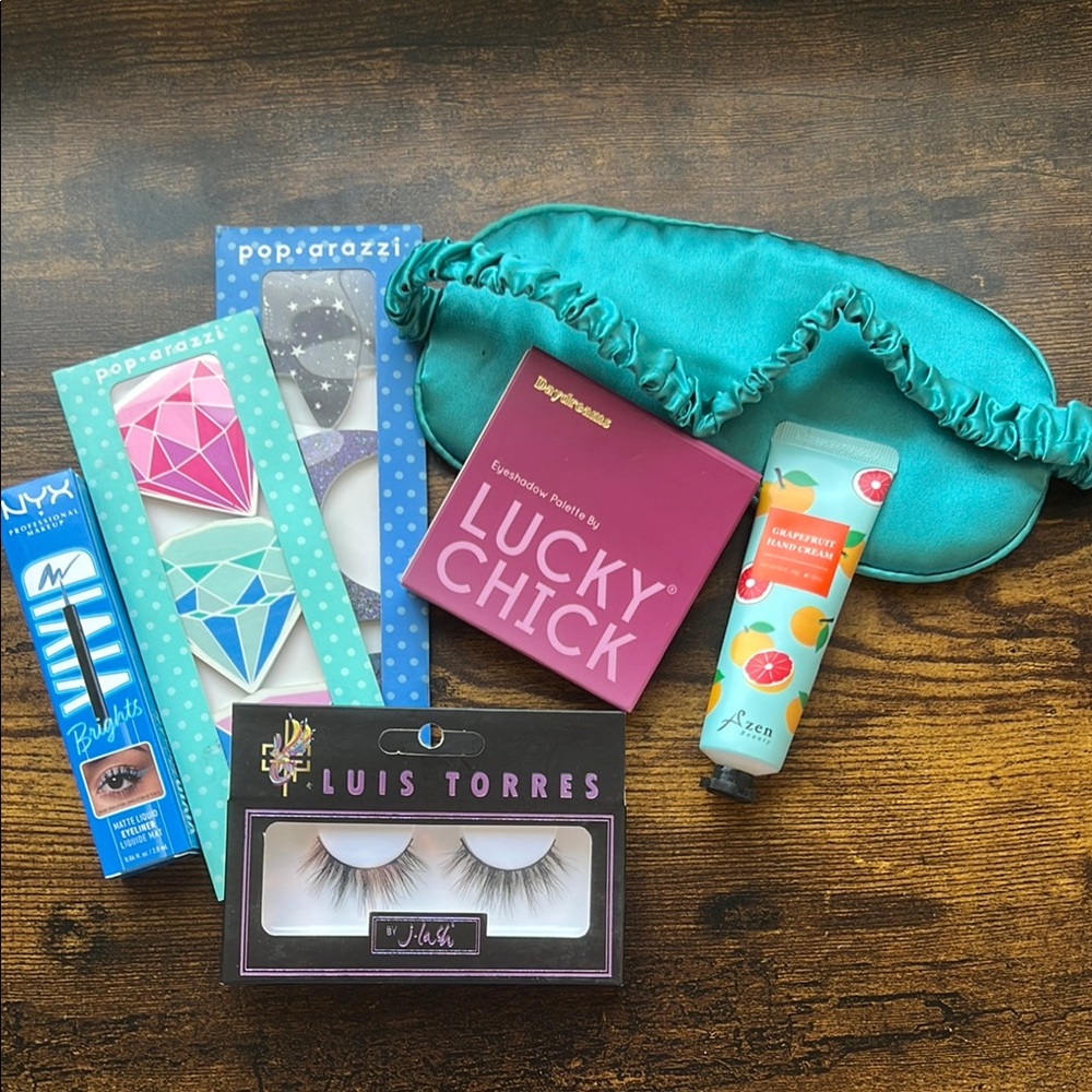 🌈 Beauty & Chill Bundle: Lucky Chick, NYX, Sleep Mask, Hand Cream + More!